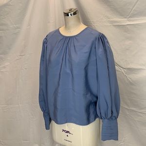 CRAZY BIG SALE! Express blue bubble sleeve blouse XS NWT